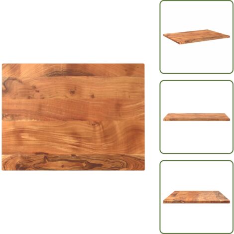 The Living Store Piano Tavolo 80x70x2,5 cm Rettangolare Legno Massello Acacia - Piano in acacia