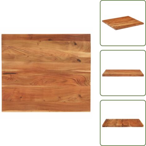The Living Store Piano Tavolo 90x80x3,8 cm Rettangolare Legno Massello Acacia - Piano in acacia