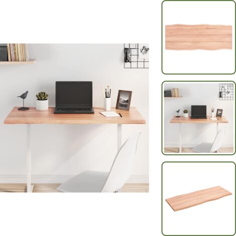 The Living Store Piano Tavolo Marrone Chiaro 100x40x2 cm in Rovere Non Trattato - Piano in rovere