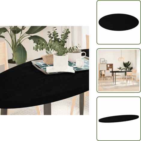 The Living Store Piano Tavolo Marrone Scuro 140x60x4 cm in Rovere Massello Ovale - Piano in legno