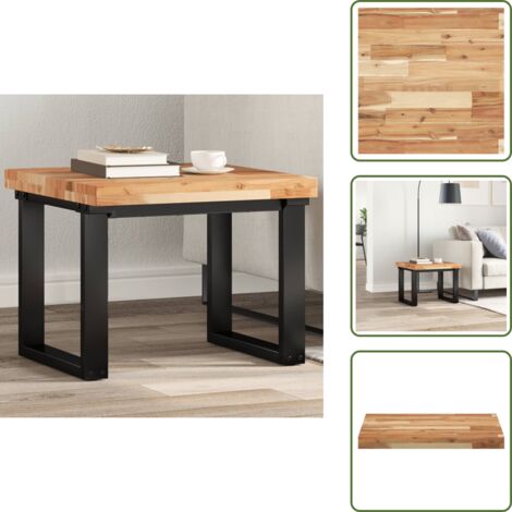 The Living Store Piano Tavolo Quadrato 50x50x4 cm in Legno Massello di Acacia - Tavolo quadrato