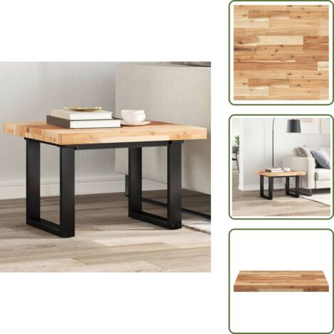 The Living Store Piano Tavolo Quadrato 60x60x4 cm in Legno Massello di Acacia - Tavolo in acacia
