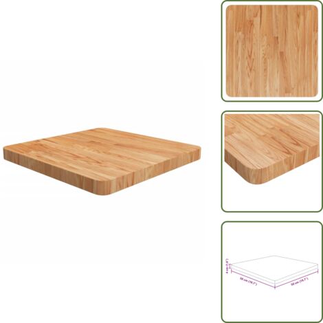 The Living Store Piano Tavolo Quadrato Marrone Chiaro 50x50x4cm Rovere Trattato - Tavolo rovere