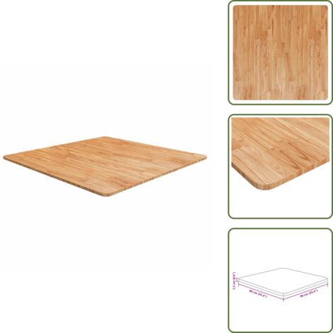 The Living Store Piano Tavolo Quadrato Marrone Chiaro 90x90x1,5 Rovere Trattato - Tavolo rovere