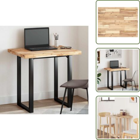 The Living Store Piano Tavolo Rettangolare 100x60x4 cm Legno Massello di Acacia - Tavolo in acacia