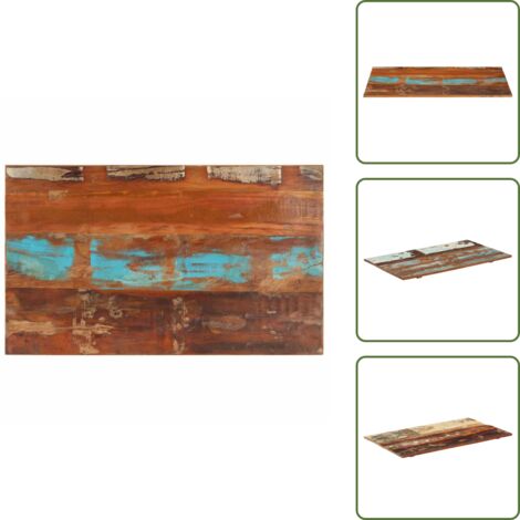 The Living Store Piano Tavolo Rettangolare 60x100 cm 15-16 mm Legno di Recupero - Piano in legno