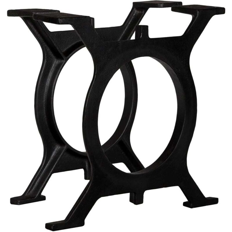 Pieds de table industriel - vidaXL Pied de table basse 2 pcs Cadre en O Fonte - Pieds de table antique