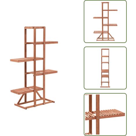 The Living Store Piedistallo per Piante in Legno di Cedro 86x36x139 cm - Fioriera in legno
