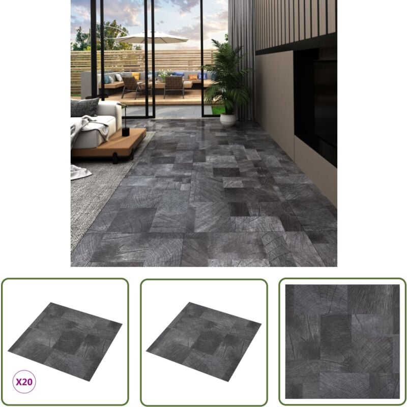The Living Store - Dalles de plancher autoadhésive 20 pcs pvc Structure à bois - Carrelage Pvc - Dallettes De Sol - Planchers Adhésifs - Revêtement