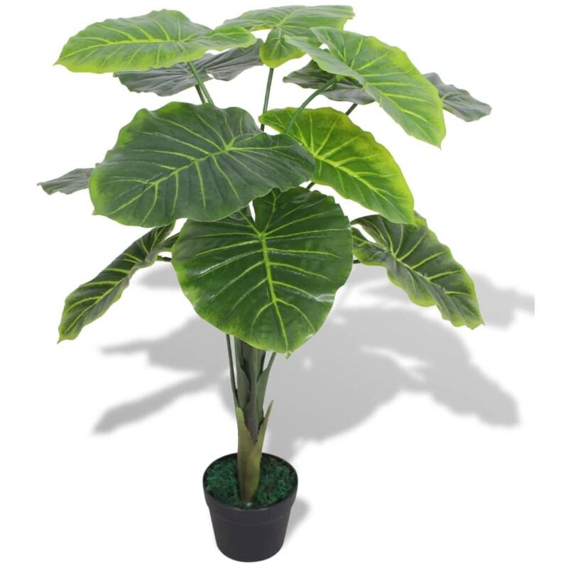The Living Store - Plante artificielle avec pot Taro 85 cm Vert Vert
