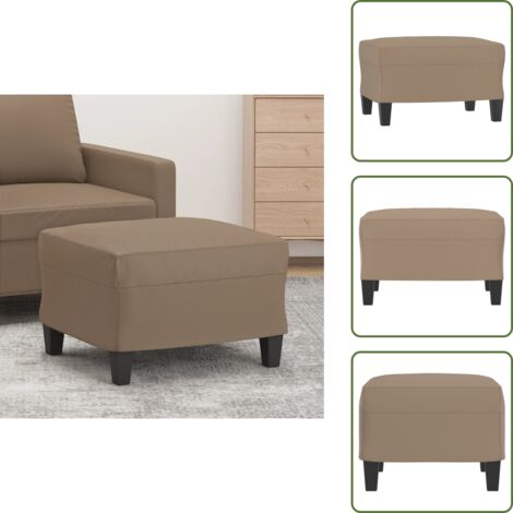 The Living Store Poggiapiedi Cappuccino 60x50x41 cm in Similpelle - Poggiapiedi moderni