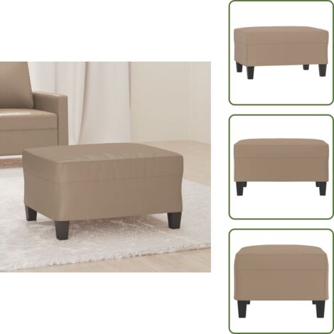 The Living Store Poggiapiedi Cappuccino 70x55x41 cm in Similpelle - Poggiapiedi moderni
