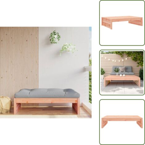The Living Store Poggiapiedi da Giardino 120x80 cm in Legno Massello di Douglas - Sgabello da esterno