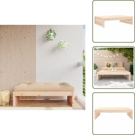 The Living Store Poggiapiedi da Giardino 120x80 cm in Legno Massello di Pino - Poggiapiedi in legno