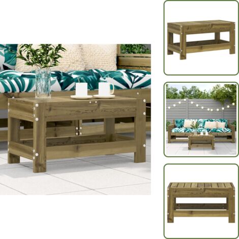 The Living Store Poggiapiedi da Giardino 62x30x32 cm in Legno Impregnato di Pino - Seduta esterna