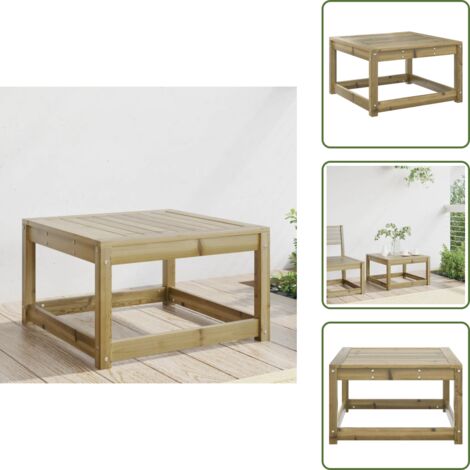The Living Store Poggiapiedi da Giardino in Legno Impregnato di Pino - Poggiapiedi in legno