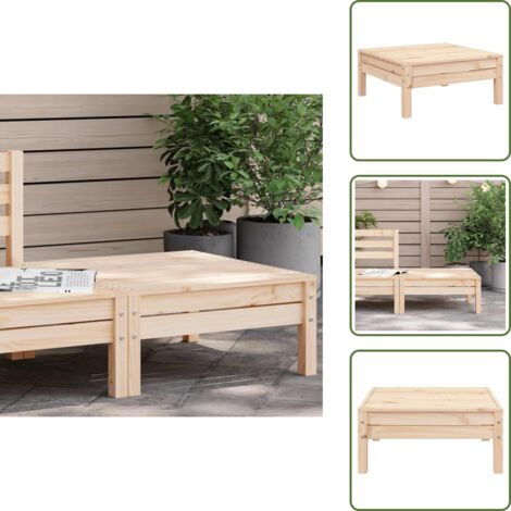 The Living Store Poggiapiedi da Giardino in Legno Massello di Pino - Poggiapiedi in legno