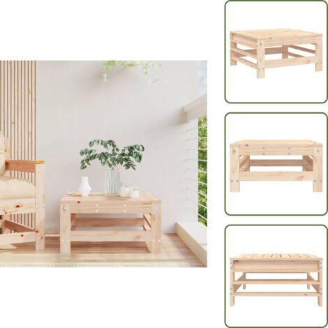 The Living Store Poggiapiedi da Giardino in Legno Massello di Pino - Poggiapiedi in legno