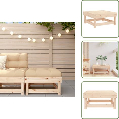 The Living Store Poggiapiedi da Giardino in Legno Massello di Pino - Sgabello da esterno