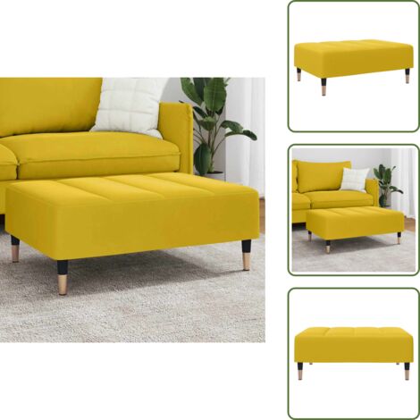 The Living Store Poggiapiedi Giallo 77x55x31 cm in Velluto - Poggiapiedi moderni