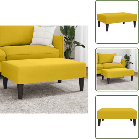 The Living Store Poggiapiedi Giallo 77x55x31 cm in Velluto - Poggiapiedi moderni