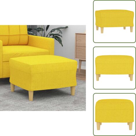 The Living Store Poggiapiedi Giallo Chiaro 60x50x41 cm in Tessuto - Poggiapiedi moderni