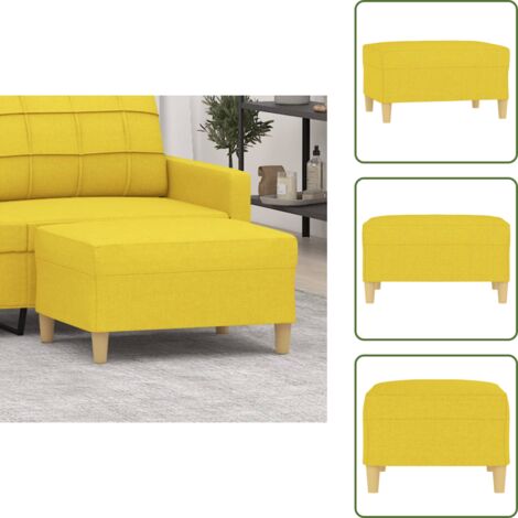 The Living Store Poggiapiedi Giallo Chiaro 70x55x41 cm in Tessuto - Poggiapiedi moderni