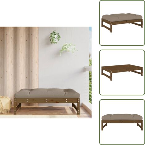 The Living Store Poggiapiedi Giardino Marrone Ambra 120x80cm Legno Massello Pino - Poggiapiedi in legno