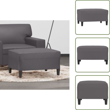 The Living Store Poggiapiedi Grigio 70x55x41 cm in Similpelle - Poggiapiedi moderni