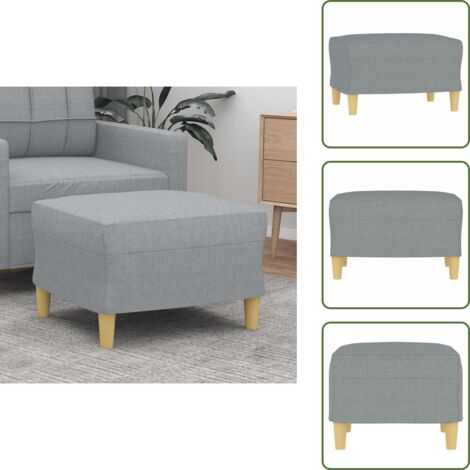 The Living Store Poggiapiedi Grigio Chiaro 60x50x41 cm in Tessuto - Poggiapiedi moderni