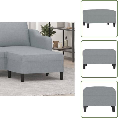 The Living Store Poggiapiedi Grigio Chiaro 70x55x41 cm in Tessuto - Poggiapiedi moderni