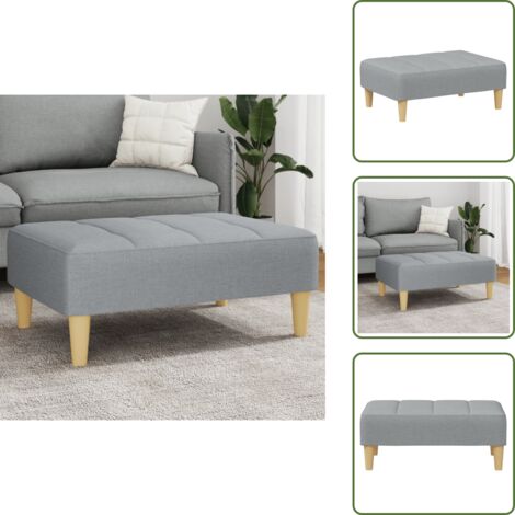 The Living Store Poggiapiedi Grigio Chiaro 77x55x31 cm in Tessuto - Poggiapiedi moderni