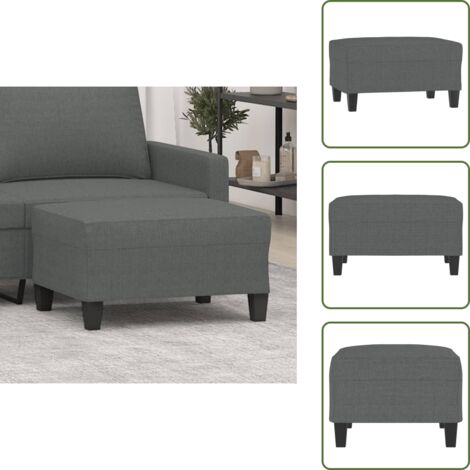 The Living Store Poggiapiedi Grigio Scuro 70x55x41 cm in Tessuto - Poggiapiedi moderni