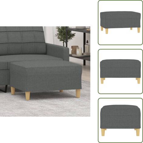 The Living Store Poggiapiedi Grigio Scuro 70x55x41 cm in Tessuto - Poggiapiedi moderni