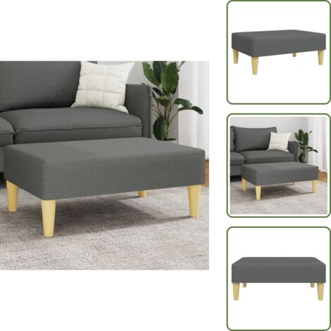 The Living Store Poggiapiedi Grigio Scuro 77x55x31 cm in Tessuto - Poggiapiedi moderni