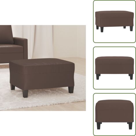 The Living Store Poggiapiedi Marrone 70x55x41 cm in Similpelle - Poggiapiedi moderni