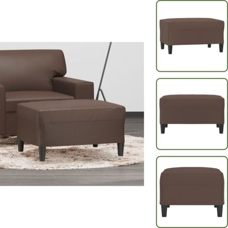 The Living Store Poggiapiedi Marrone 70x55x41 cm in Similpelle - Poggiapiedi moderni
