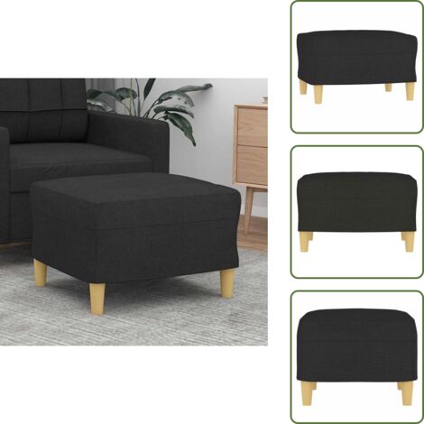 The Living Store Poggiapiedi Nero 60x50x41 cm in Tessuto - Poggiapiedi moderni