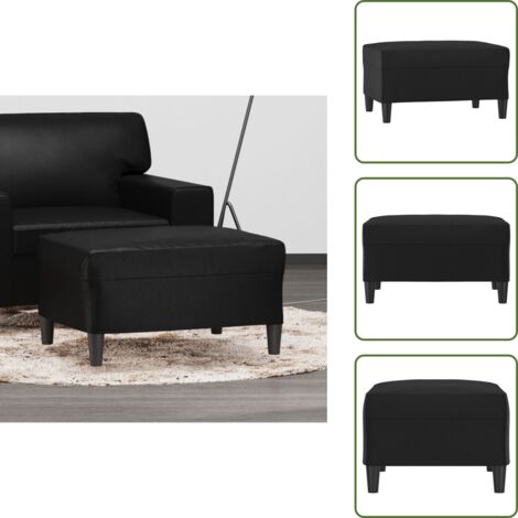 The Living Store Poggiapiedi Nero 70x55x41 cm in Similpelle - Poggiapiedi moderni