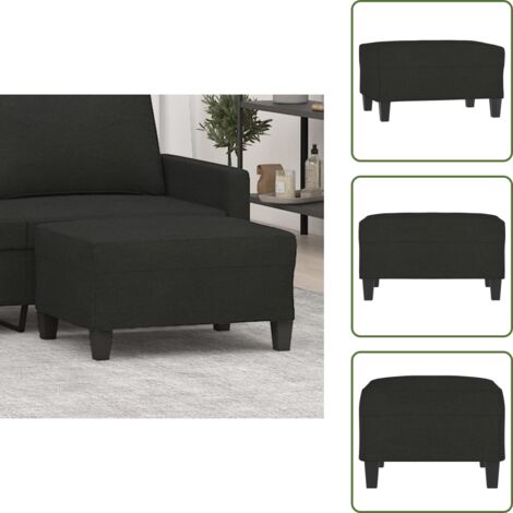 The Living Store Poggiapiedi Nero 70x55x41 cm in Tessuto - Poggiapiedi moderni