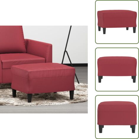 The Living Store Poggiapiedi Rosso Vino 60x50x41 cm in Similpelle - Poggiapiedi moderni