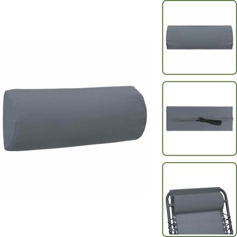 The Living Store Poggiatesta per Sdraio Grigio 40x7,5x15 cm in Textilene - Cuscino per sdraio