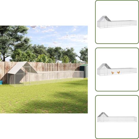 The Living Store Pollaio 8x2x2 m in Acciaio Zincato - Pollaio per polli