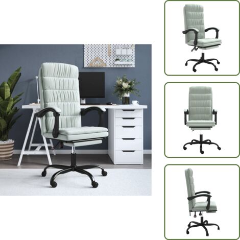 The Living Store Poltrona da Ufficio Reclinabile Grigio Chiaro in Velluto - Poltrona reclinabile
