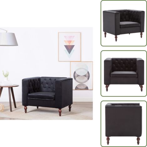 The Living Store Poltrona Nera in Velluto - Poltrona nera