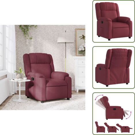 The Living Store Poltrona Reclinabile in Tessuto Rosso Vino - Seduta comoda