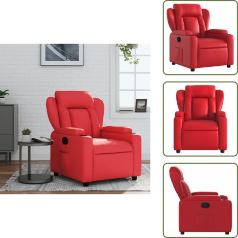 The Living Store Poltrona Reclinabile Rossa in Similpelle - Poltrona in similpelle