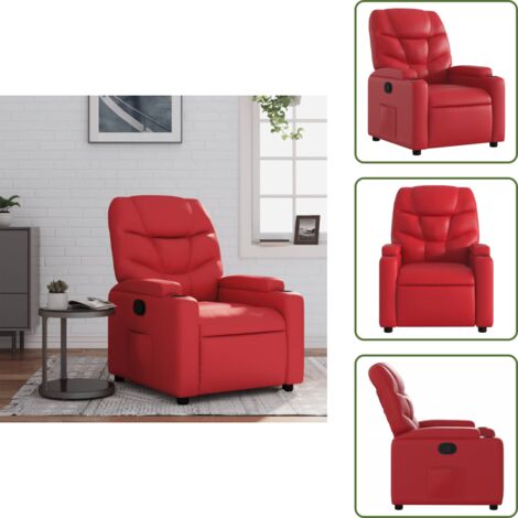 The Living Store Poltrona Reclinabile Rossa in Similpelle - Poltrona in similpelle