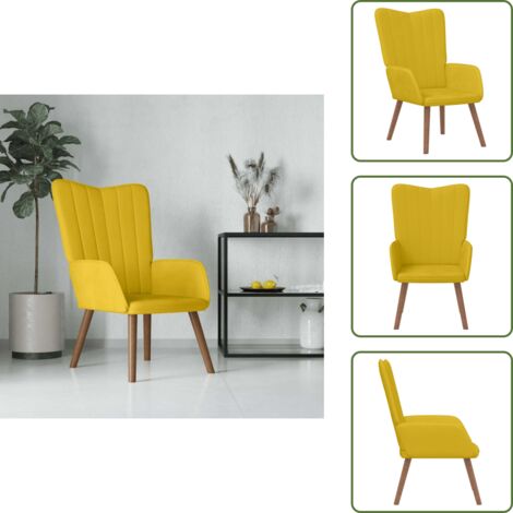 The Living Store Poltrona Relax Giallo Senape in Velluto - Seduta in velluto
