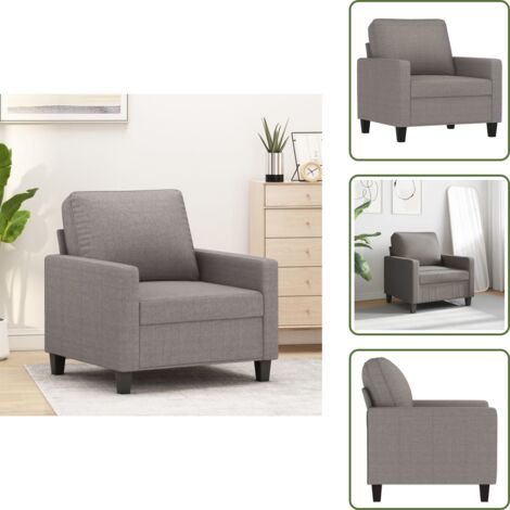 The Living Store Poltrona Tortora 60 cm in Tessuto - Poltrona tortora
